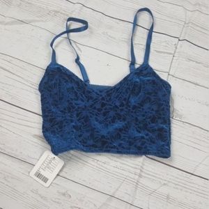 Intimately Free People Blue Floral Bralette Bra